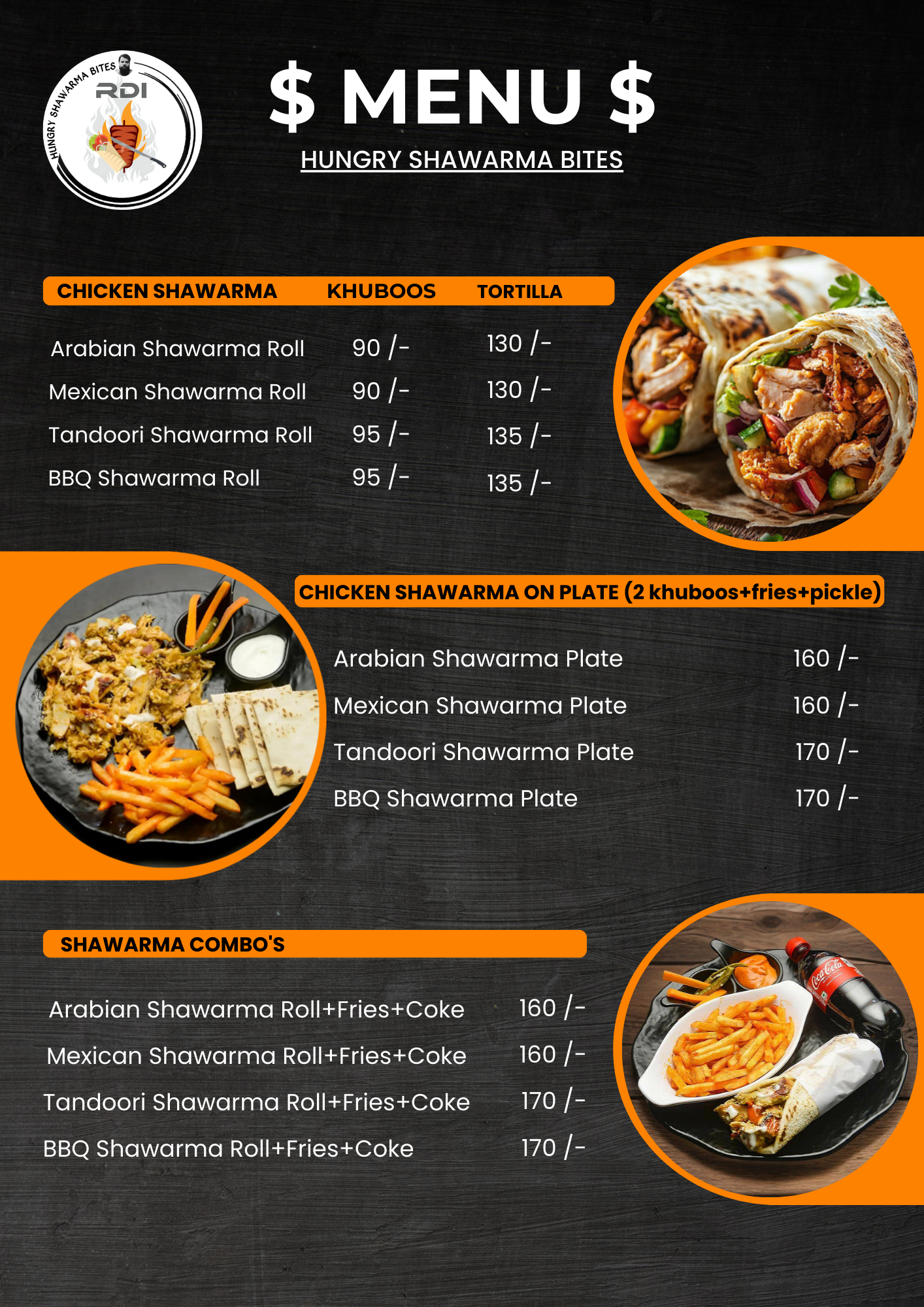 Chicken Shawarma Menu